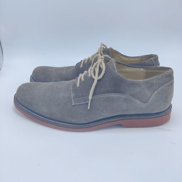 1901 nordstrom Taupe Gray Suede Leather Oxford Shoes Men's Size 10 - Picture 2 of 13